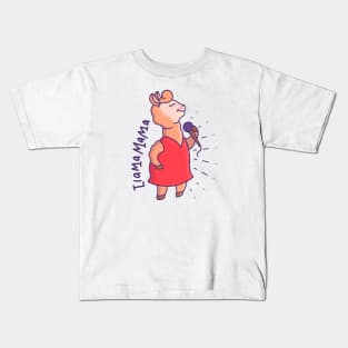 Cute Llama Mama Singing Kids T-Shirt